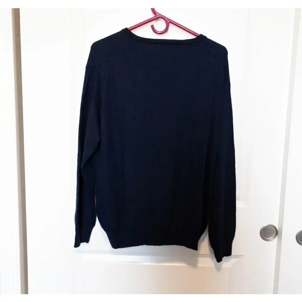 Peter Millar Merino Wool Dark Navy Blue XXL Long Sleeve Golf Sweater - Picture 5 of 8